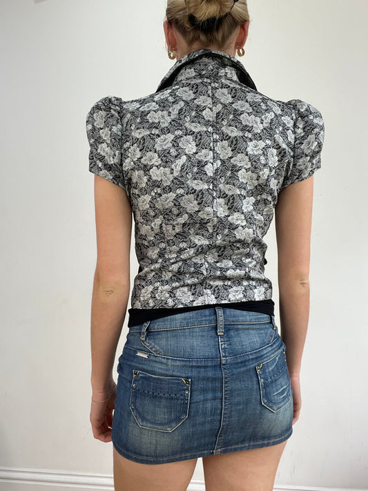 BEST PICKS | small grey floral button up shirt style jacket