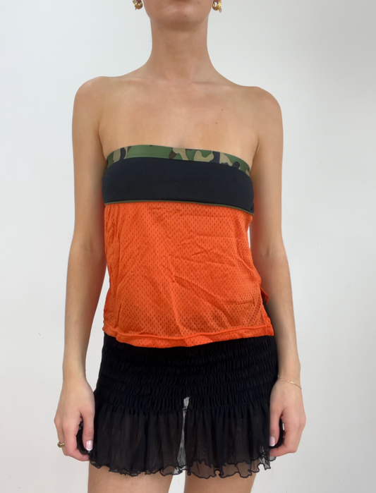 💻 BEST PICKS, EURO SUMMER | orange jersey bandeau with camo print