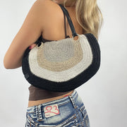 vintage edit eight | black gradient woven shoulder bag