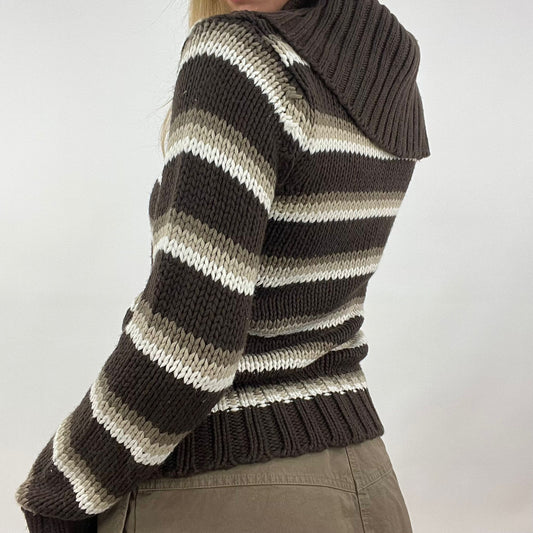💻12 DAYS OF XMAS DROP | medium brown striped knit jumper