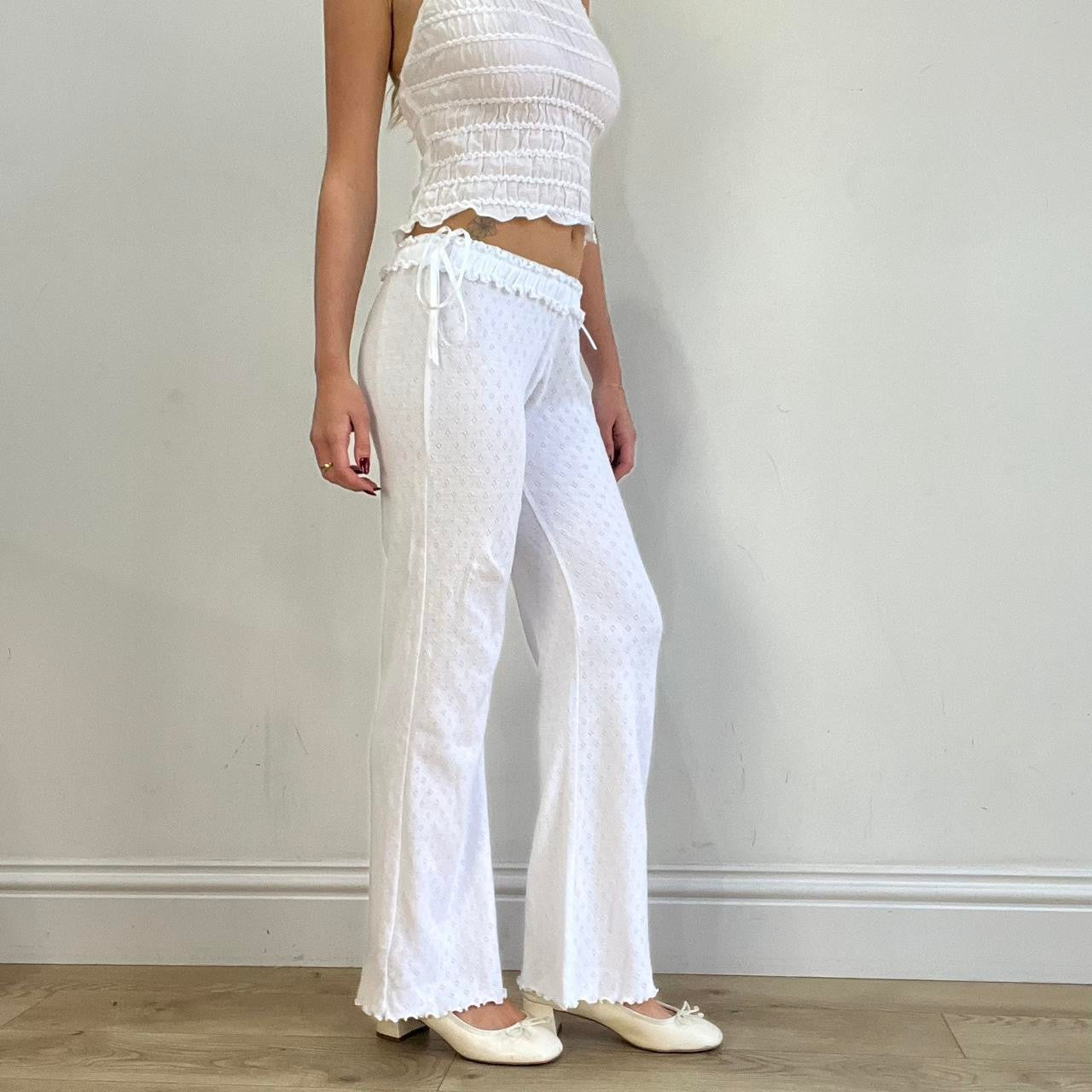 #423 SAMPLE SALE | medium matilda trousers in white sample