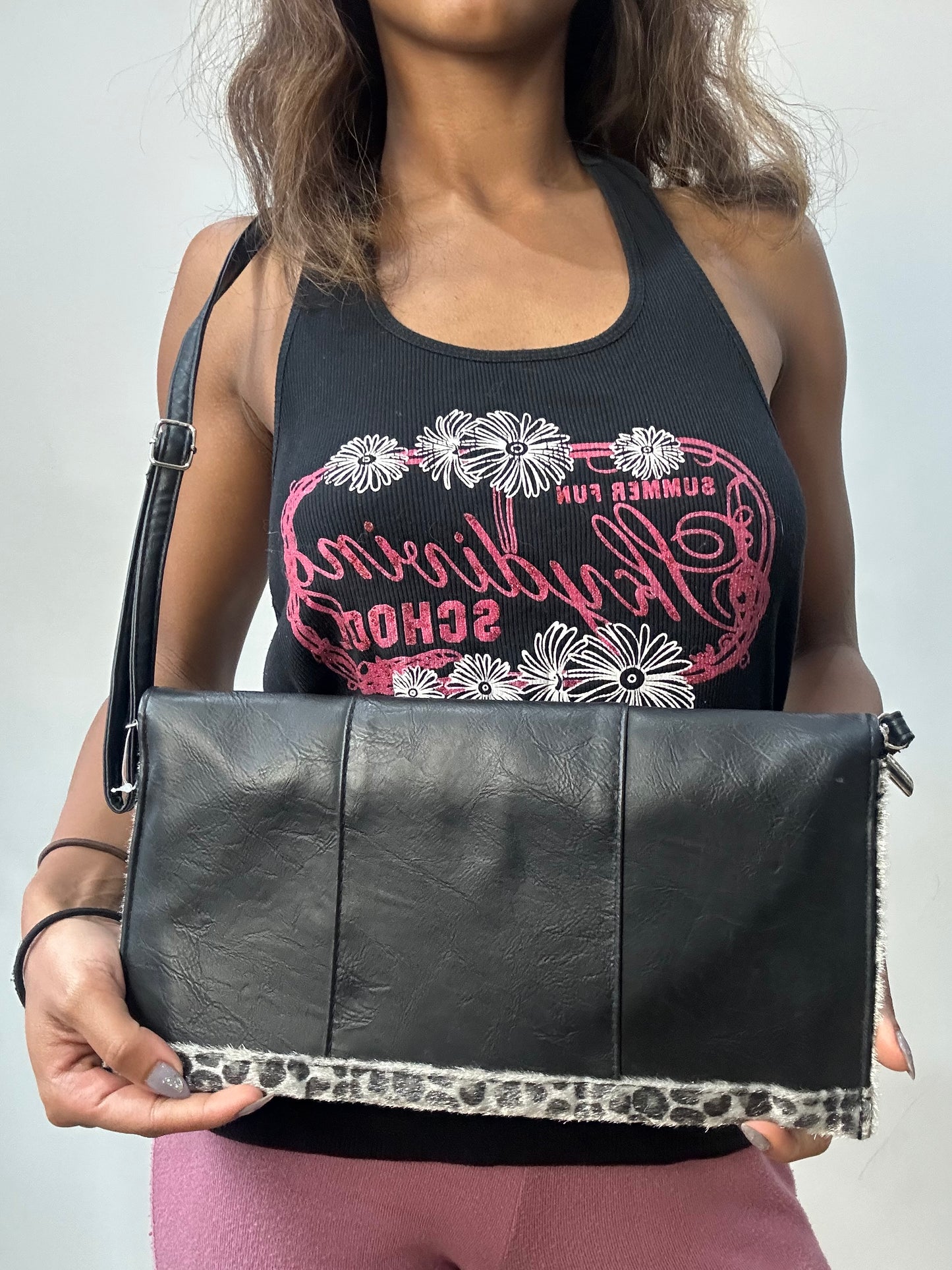 2016 edit | black and grey leopard print shoulder bag