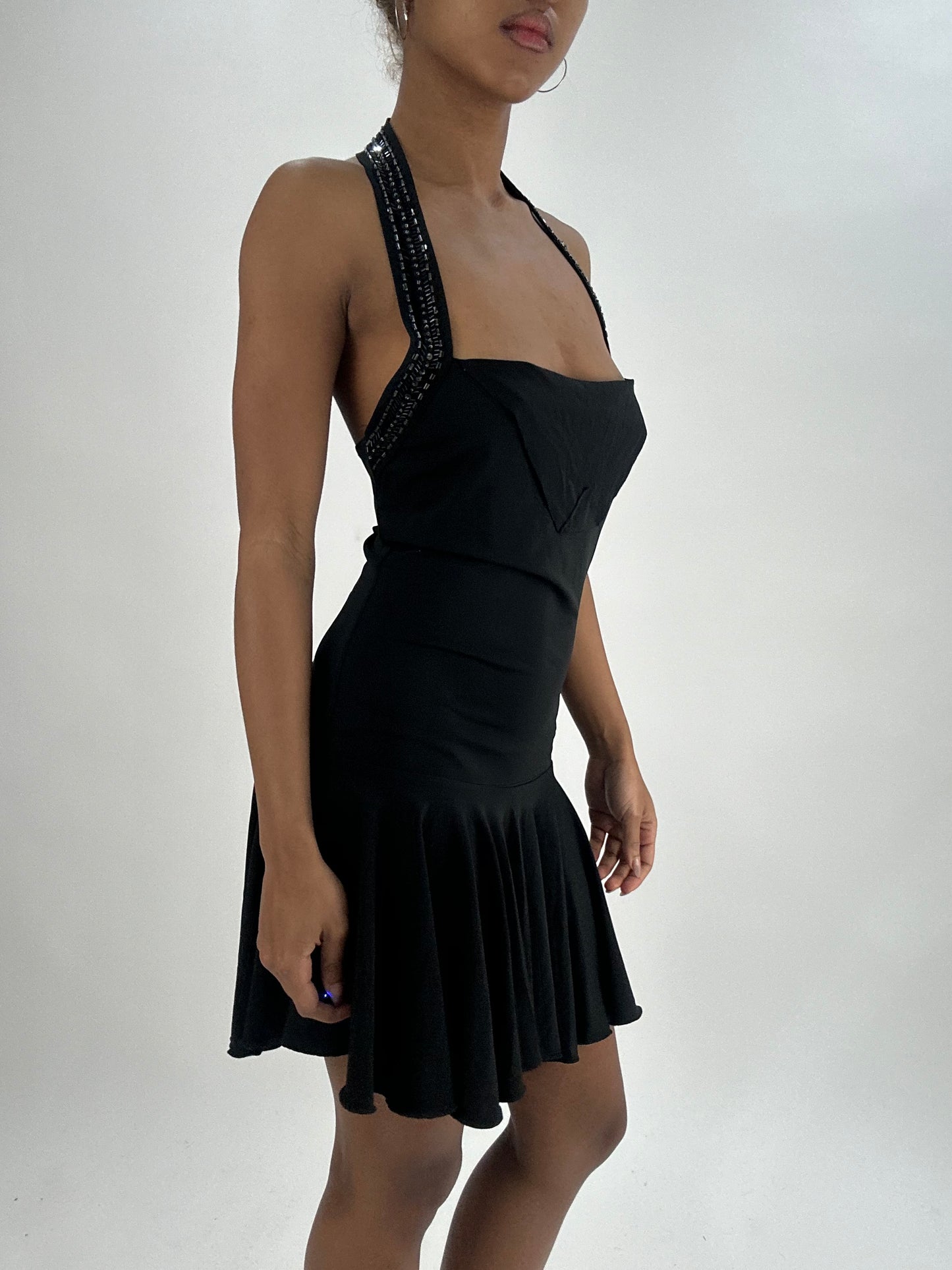 vintage edit thirty-five | small black halterneck midi dress