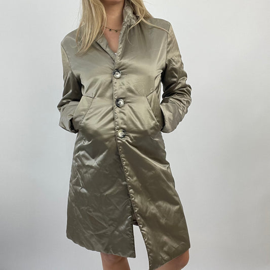 💻💚 FUTURECORE DROP | medium bronze / gold silky longline coat