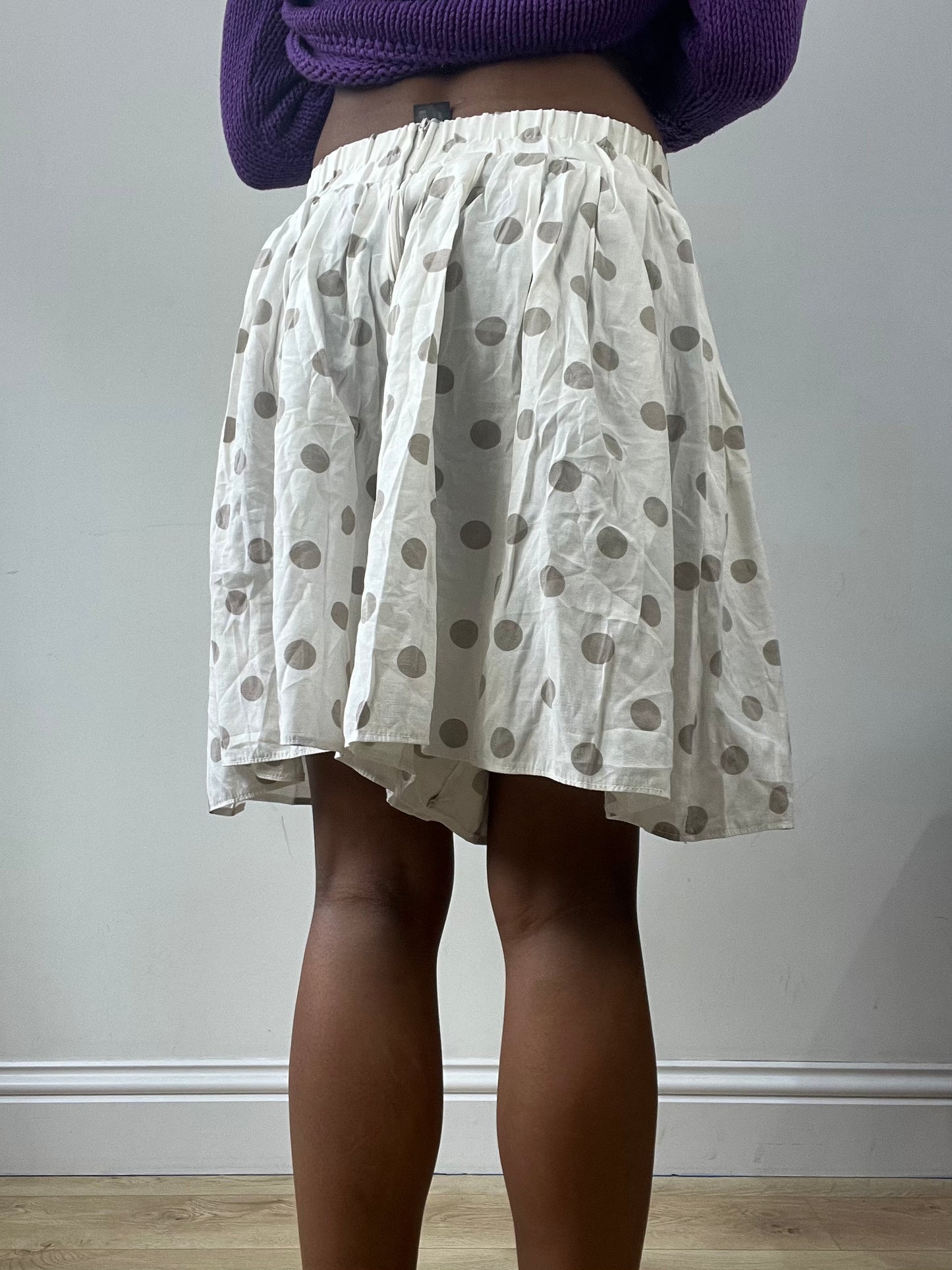easter edit | extra small white polka dot midi skirt