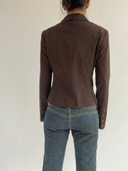 autumn picks | medium brown suit style jacket with buttons detail