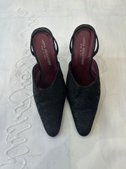 romantic grunge edit | ⭐️UK3 black heeled glittery mules