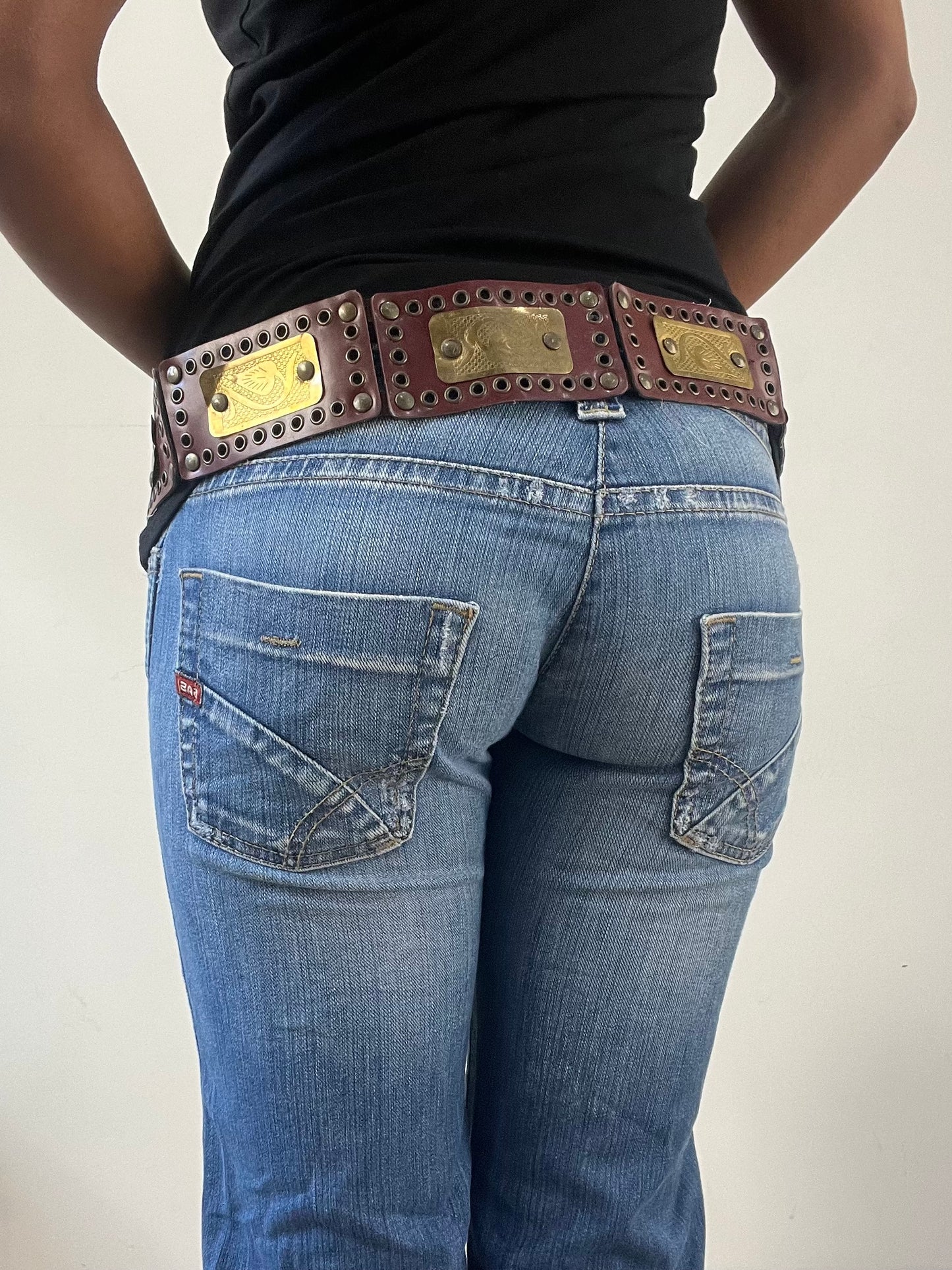 BEST PICKS | one size burgundy statement belt with gold hardware