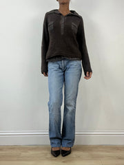 winter edit | medium brown knit jumper with collar