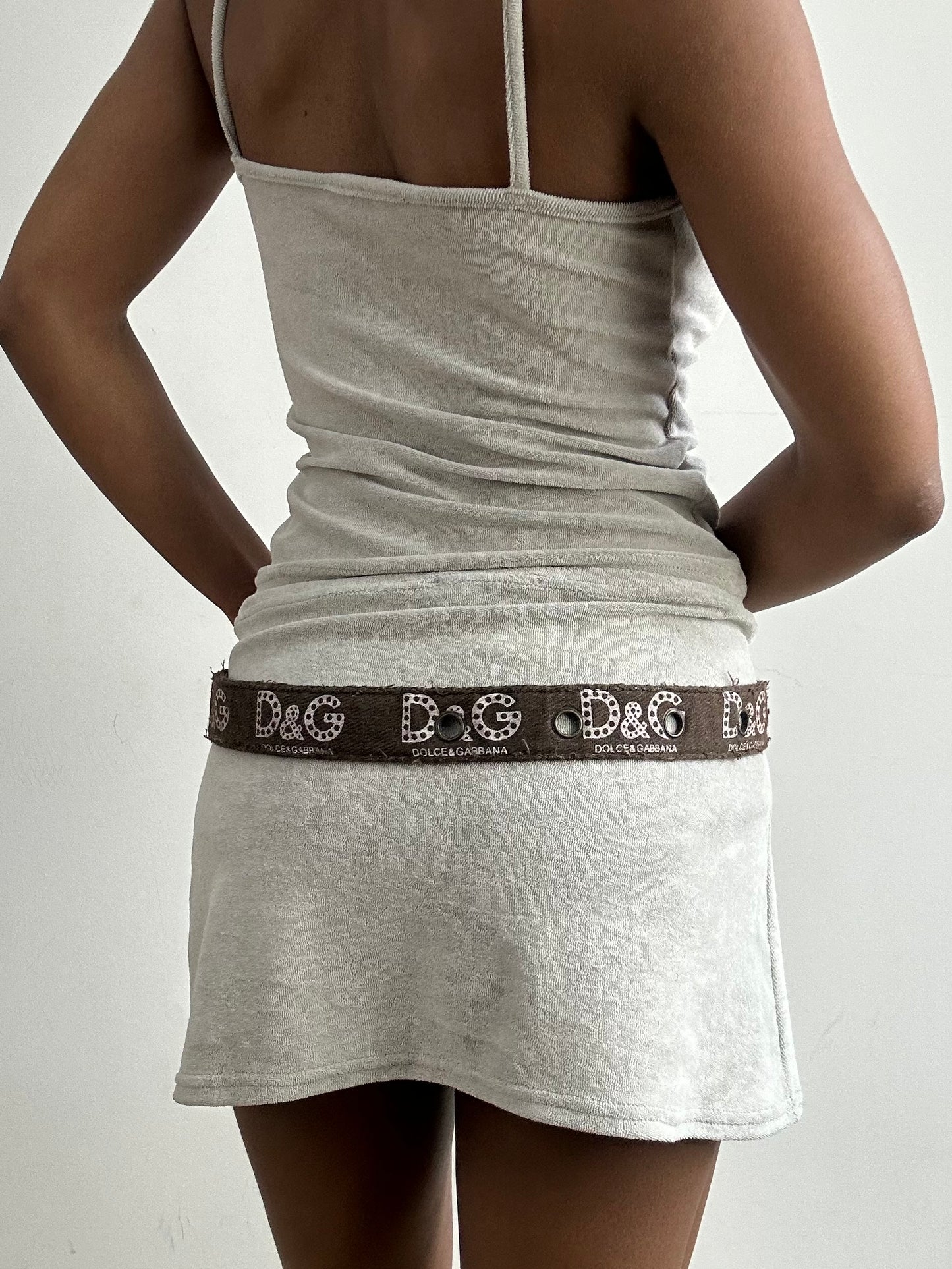midsummer edit | one size brown dolce & gabbana style logo belt