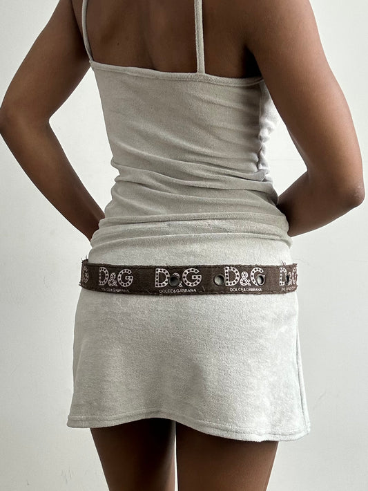 midsummer edit | one size brown dolce & gabbana style logo belt