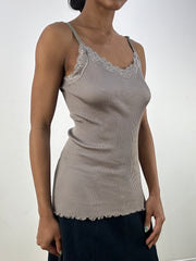 💻 vintage edit: office siren | small grey lace cami top