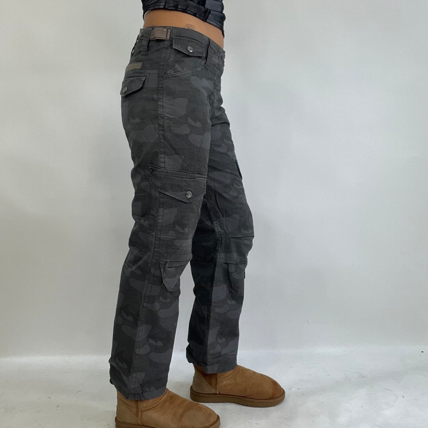 💻INSTA BADDIE DROP | XS grey patterned trousers