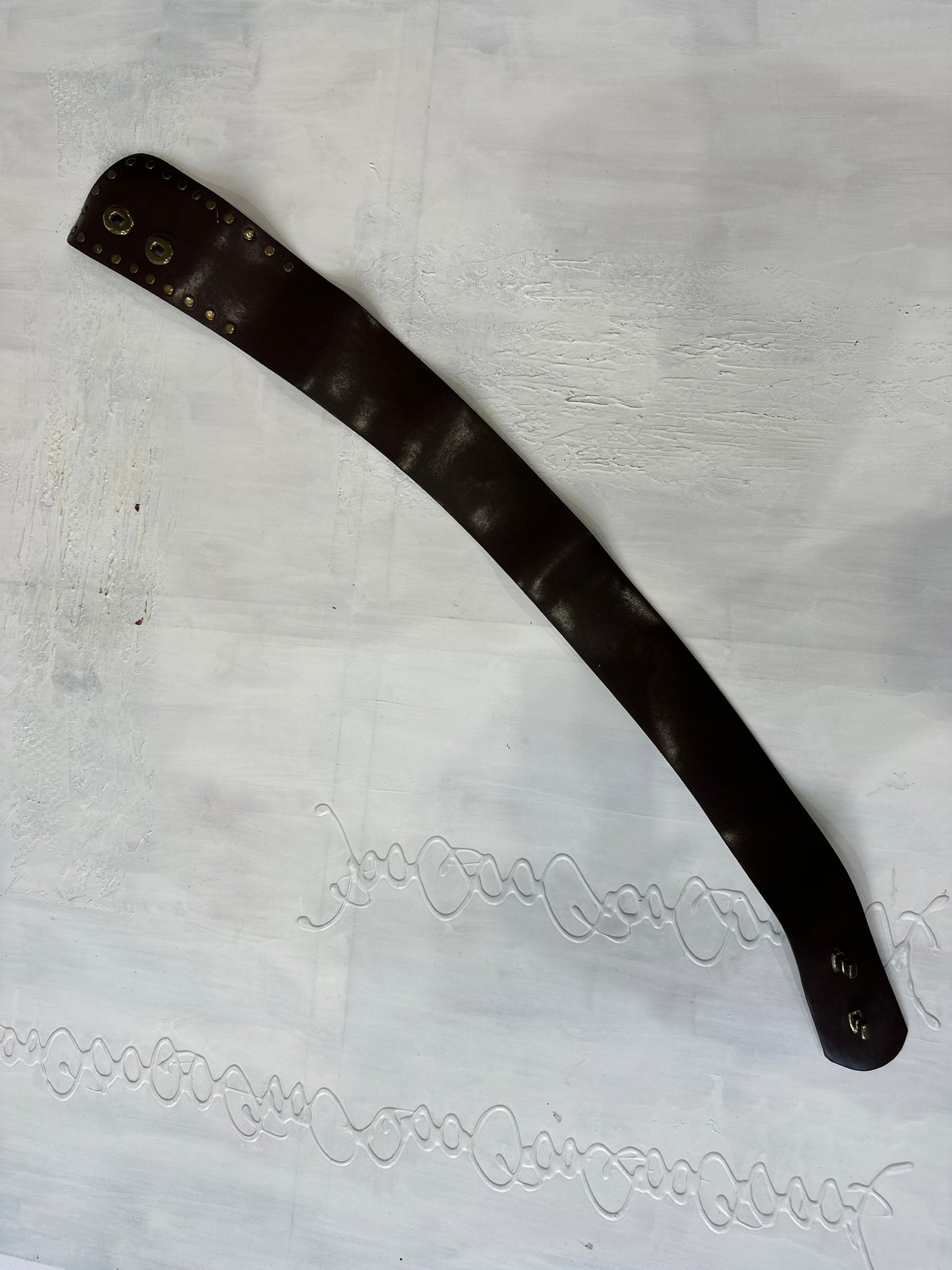 winter edit | brown faux leather belt with gold studding details