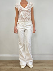 vintage edit seven | medium white morgan de toi flared trousers
