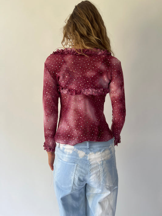 SATC drop | taille: S · couleur: violet · article: haut · détails: strass