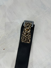 BEST PICKS | black belt with faux fur leopard print buckle