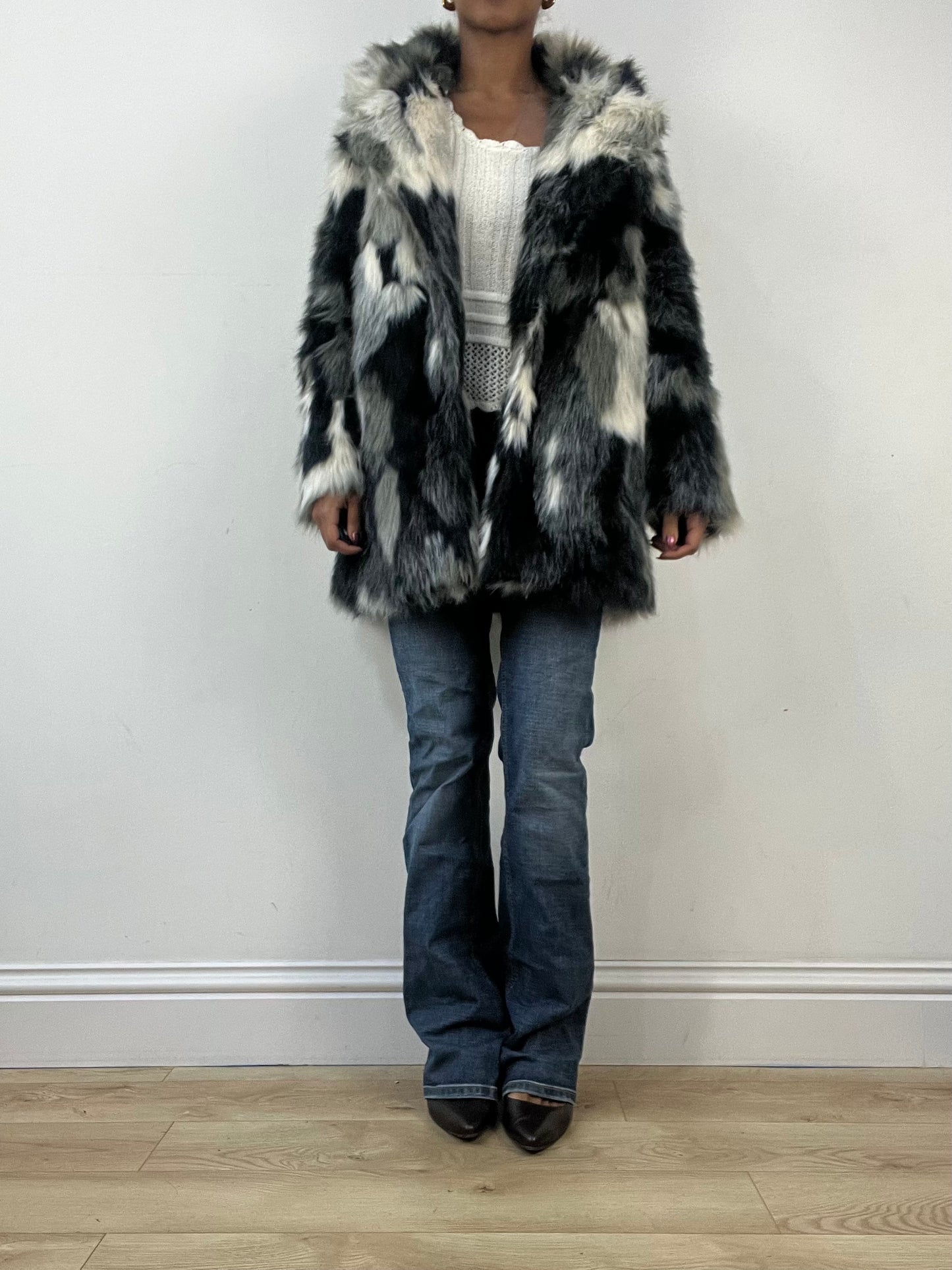 winter edit | medium grey faux fur jacket