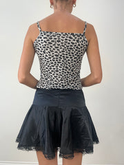 💻HALLOWEEN | small white and black cheetah print cami