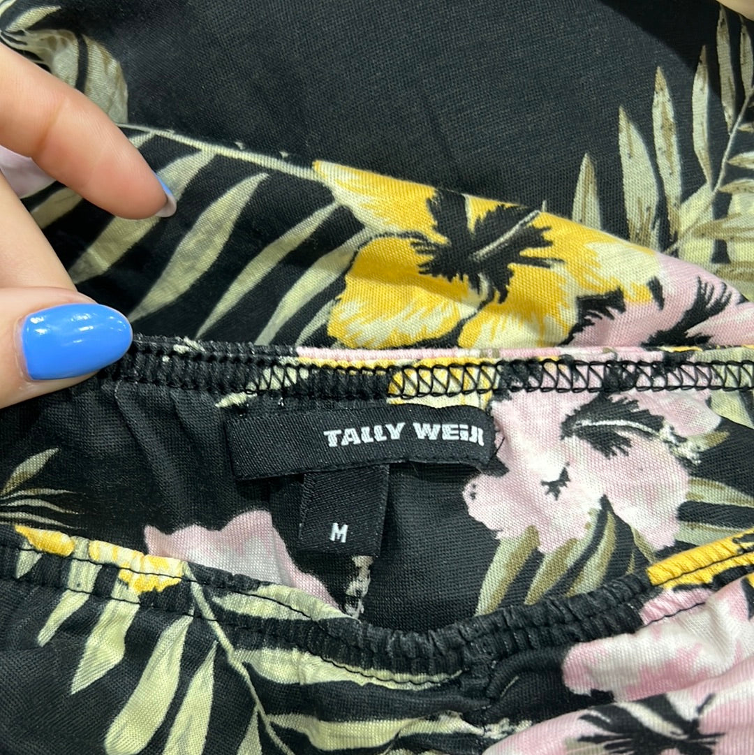 💻 COCONUT GIRL DROP | medium black bandeau with yellow and pink floral jungle print