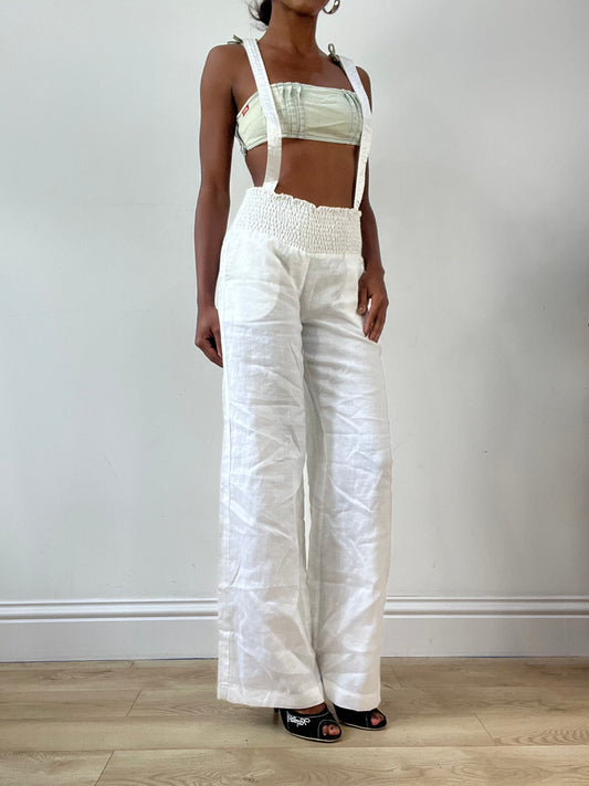 LFW edit | small white miss sixty dungarees