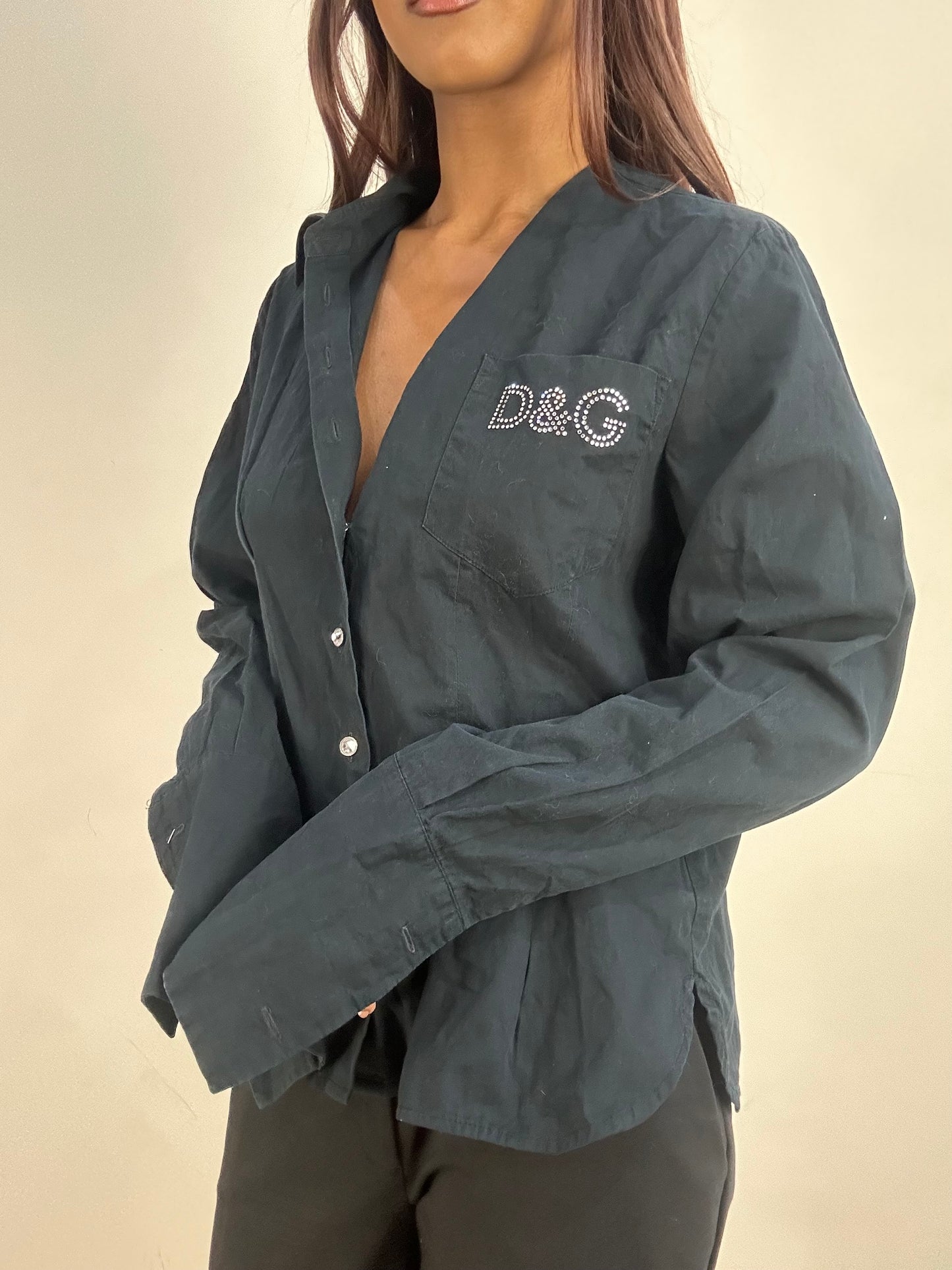 vintage edit thirty-three | large black dolce and gabbana button up shirt