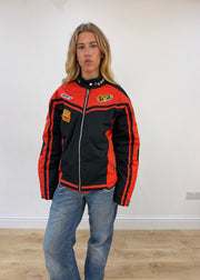 small red ferrari racing coat