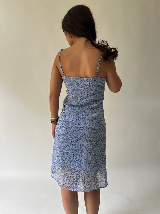 🪡SATC drop | taille: M · couleur: bleu · article: robe · détails: à motifs