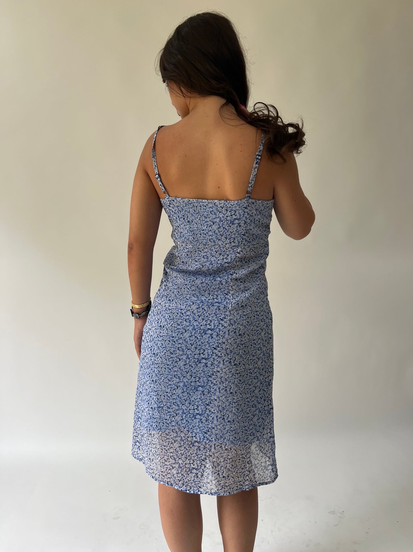 🪡SATC drop | medium blue patterned dress