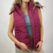 💚 CHALET GIRL DROP | taille: S · couleur: violet · matière: fourrure · article: gilet sans manches · détails: capuche