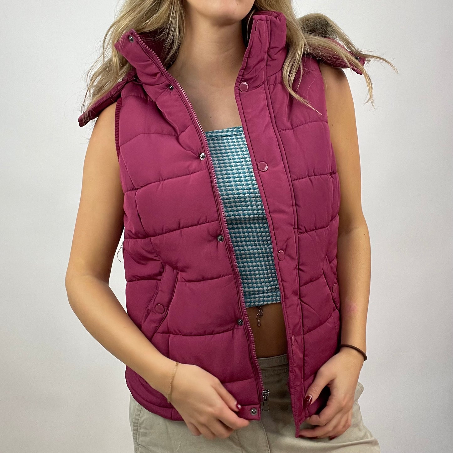 CHALET GIRL DROP | small purple gilet with fur hood