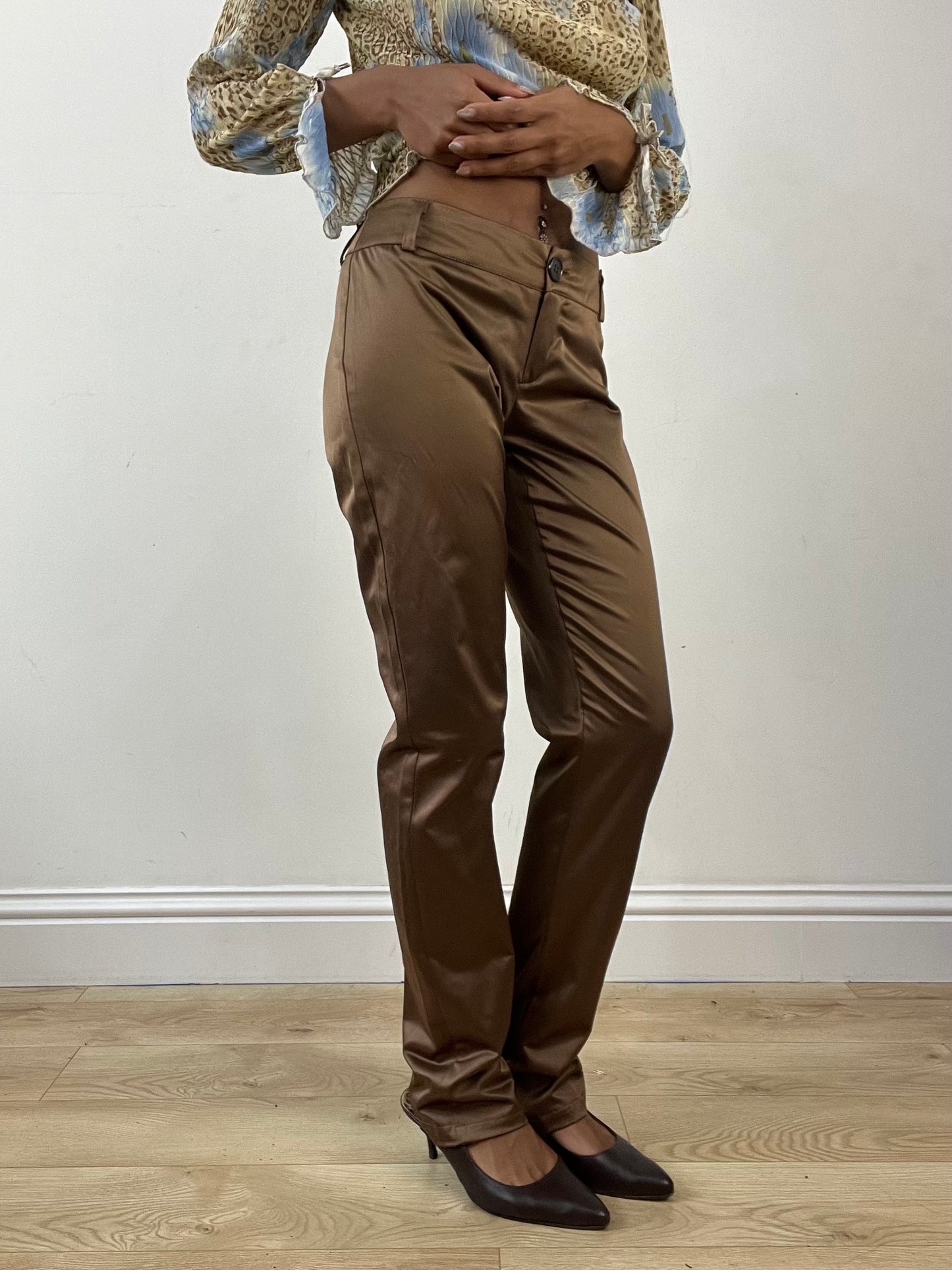 BEST PICKS | medium light brown satin style trousers