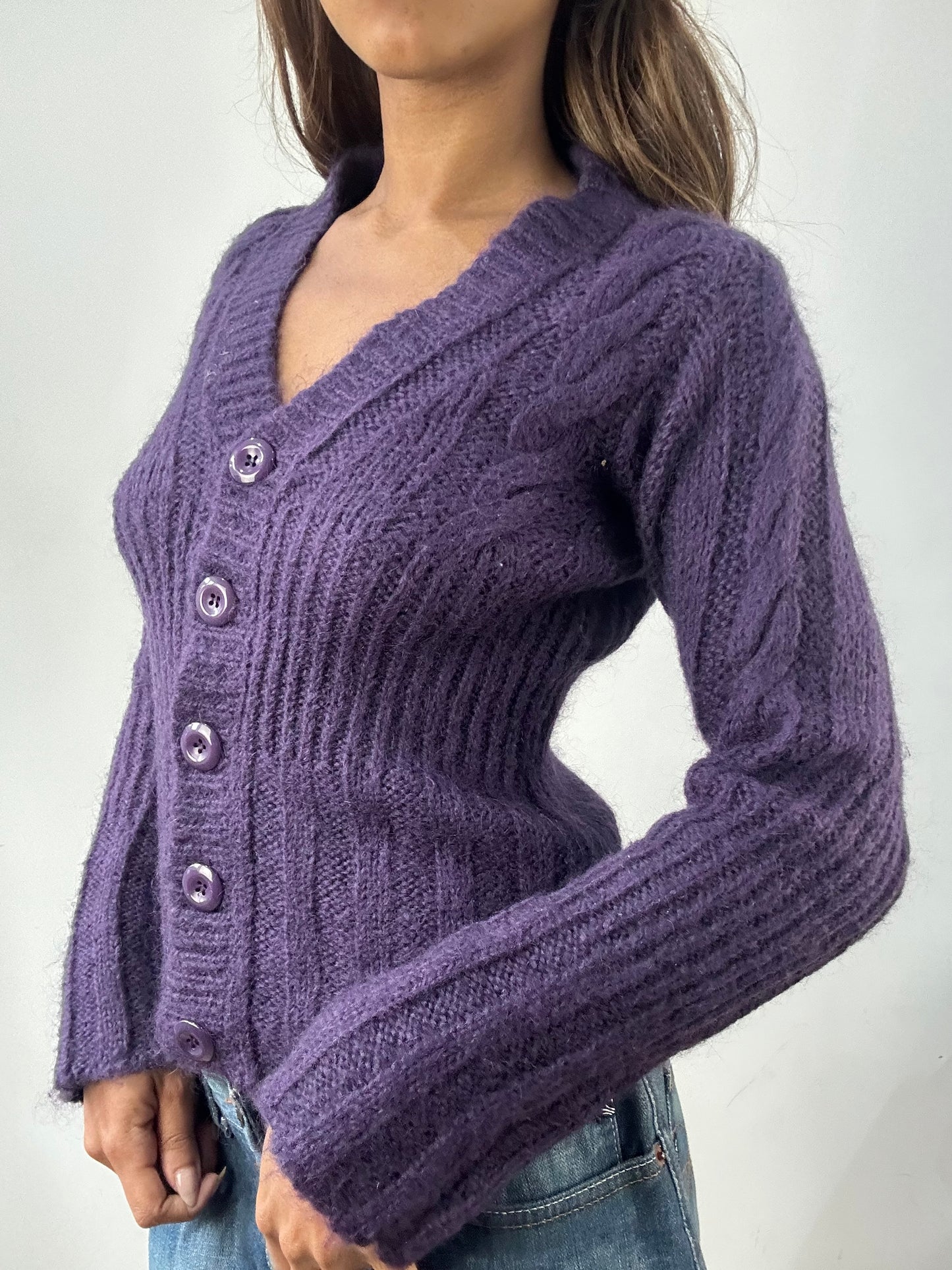 easter edit | small purple knit button up jumper