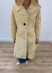 small cream berkeley furs fur trench coat