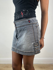 vintage edit eighteen | medium grey denim mini skirt