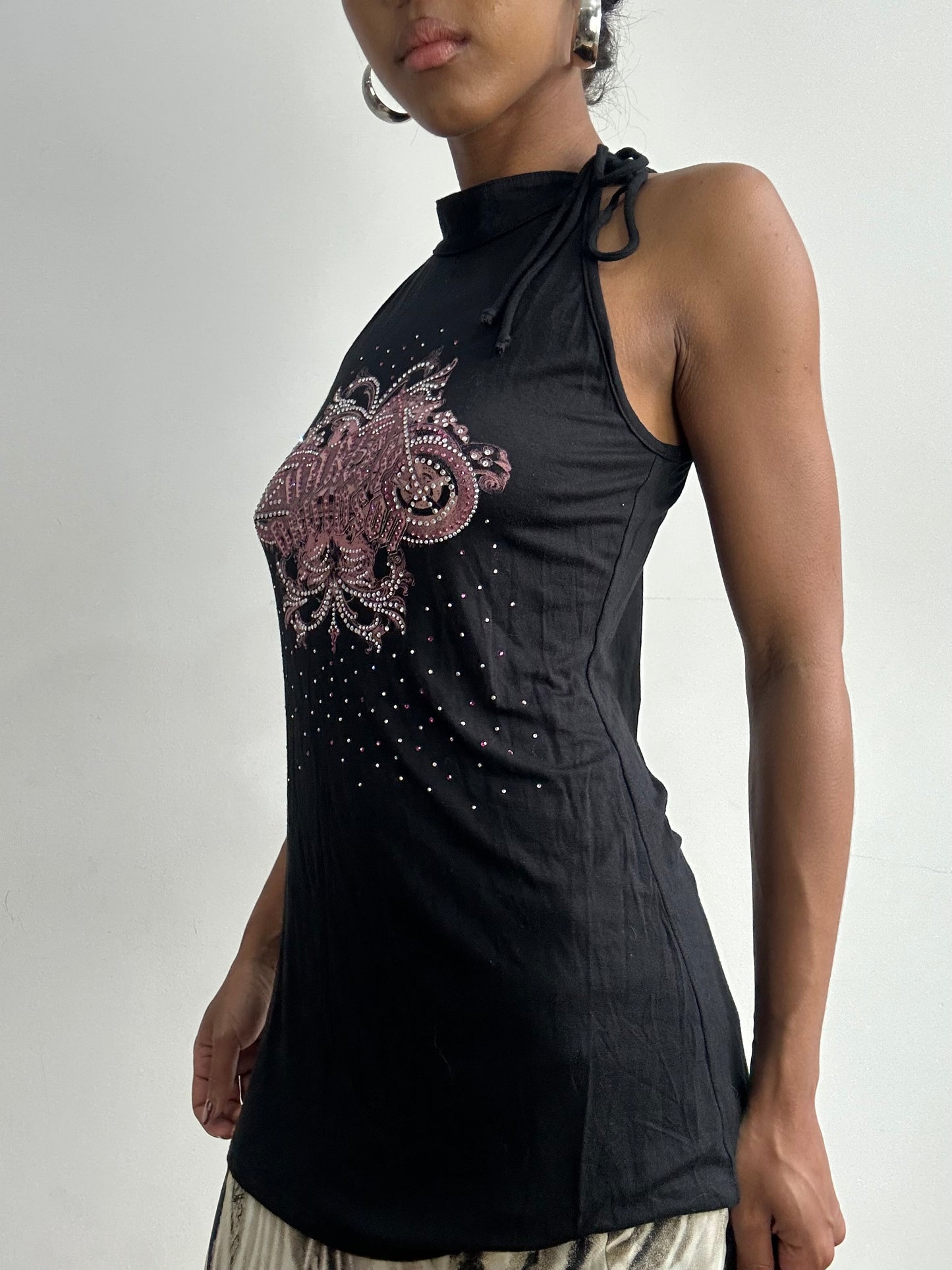 midsummer edit | small black harley davidson sleeveless high neck top