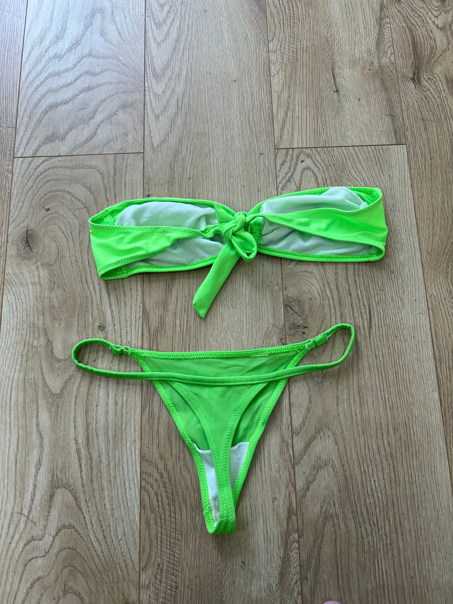 💻💚vintage edit twenty-four | small lime green bandeau bikini