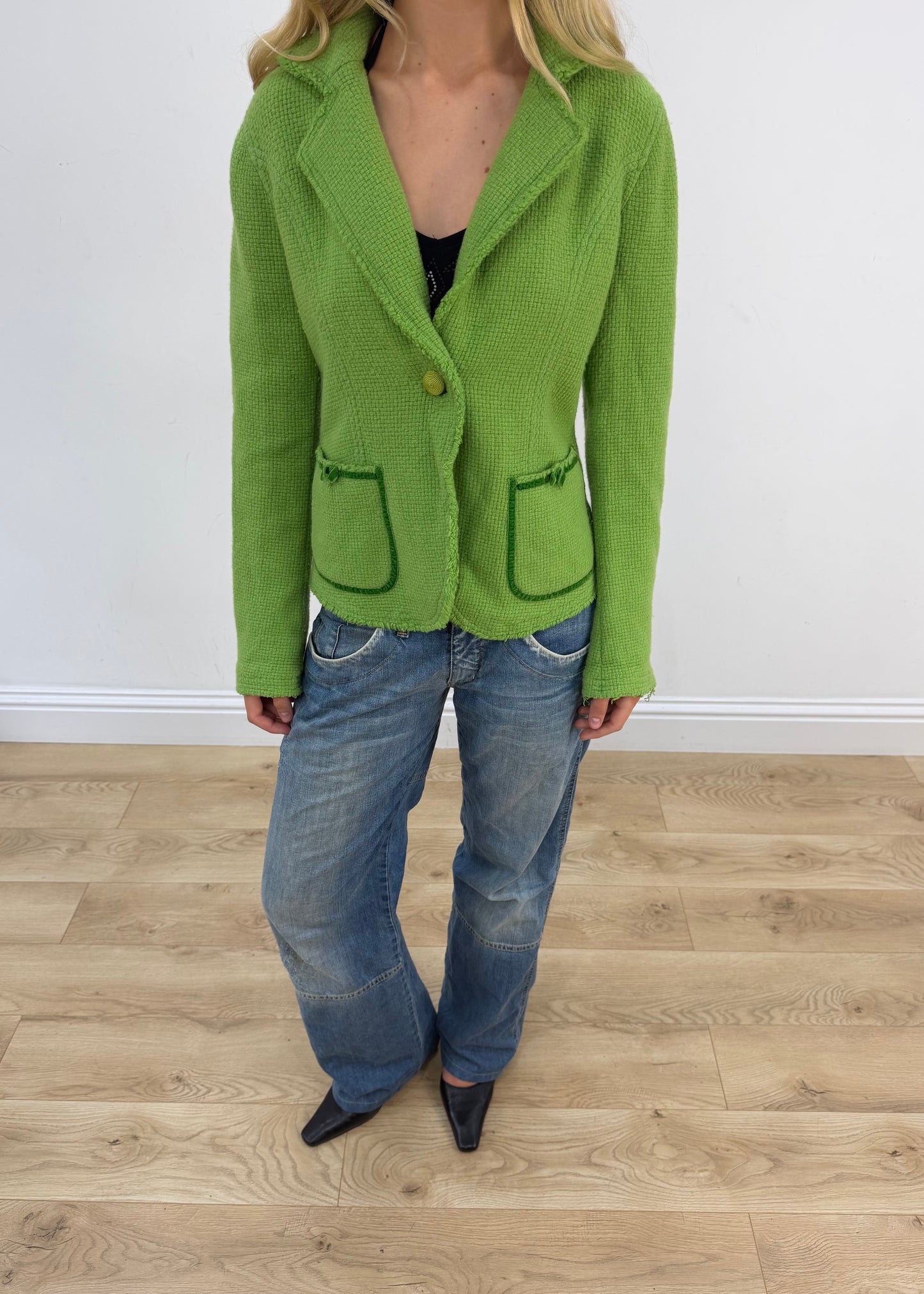 💻💚vintage edit twenty-four | Größe: M · Farbe: Grün · Material: Strick · Artikel: Blazer