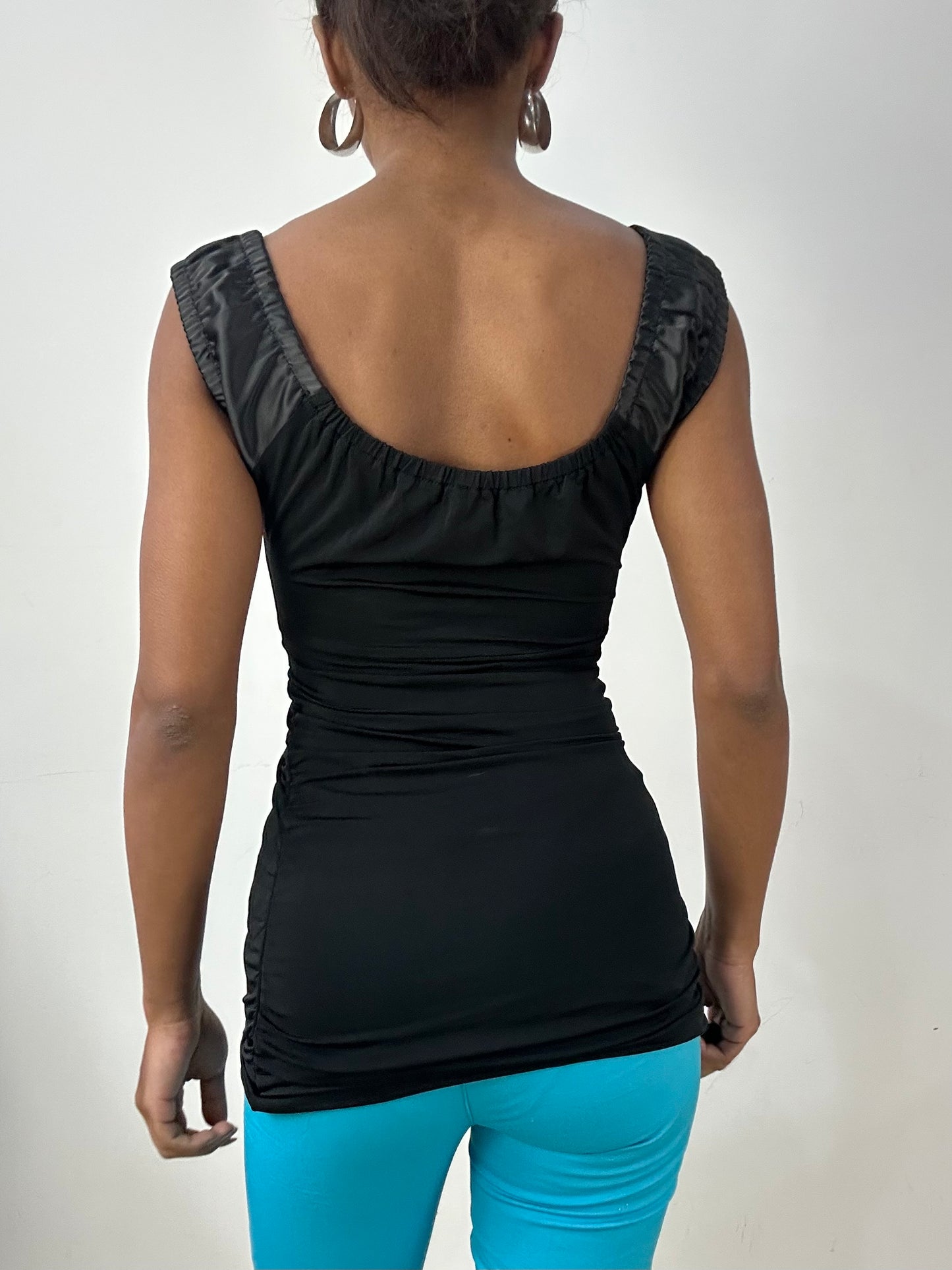 vintage edit: halloween | extra small black milkmaid style top