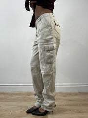 BEST PICKS | medium beige pinstripe trousers