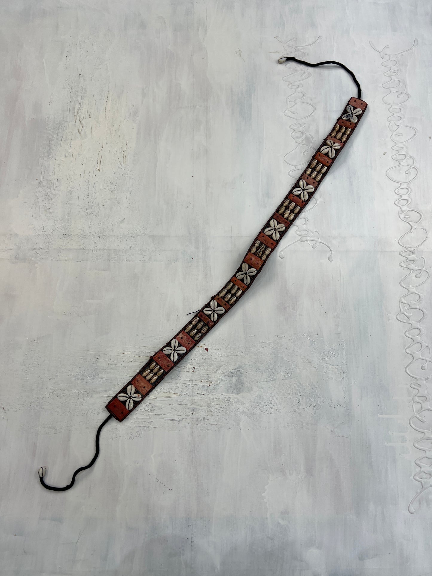 🐚#42 red and white shell belt