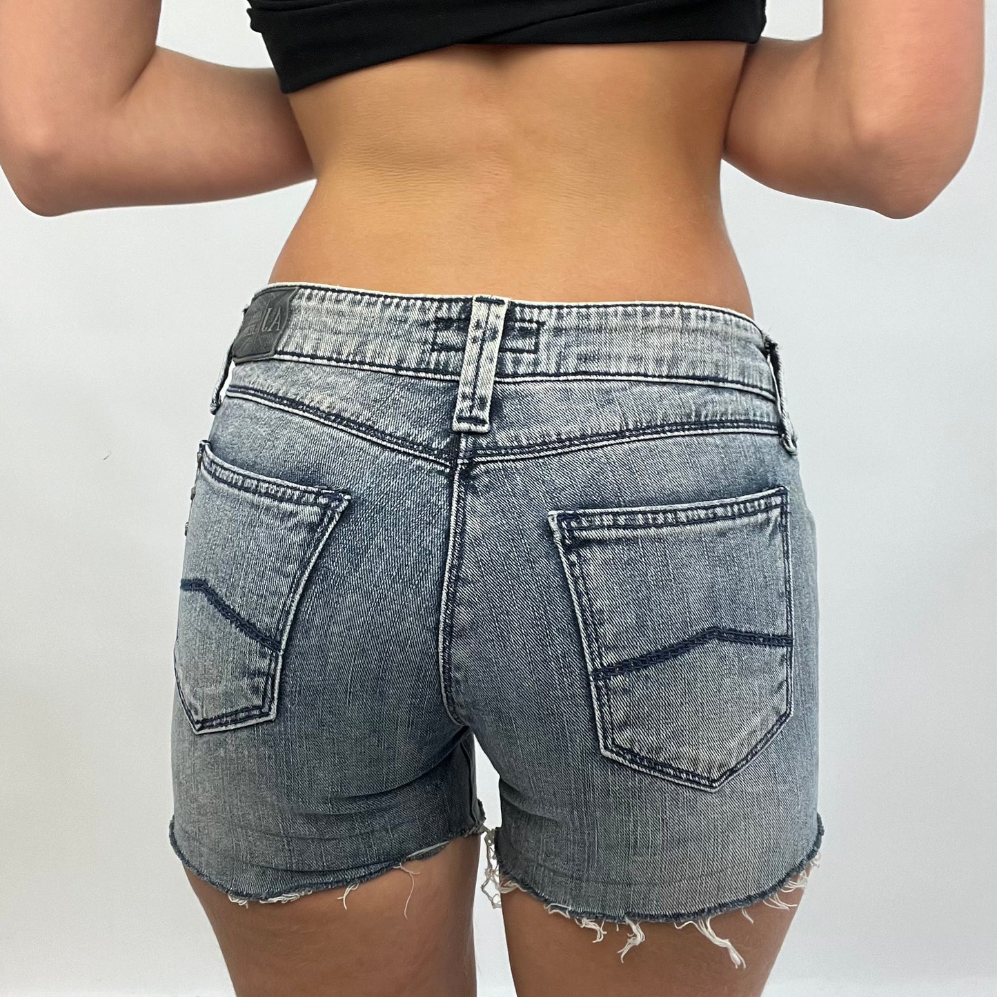 💚 HAILEY BIEBER DROP | small blue armani acid wash shorts