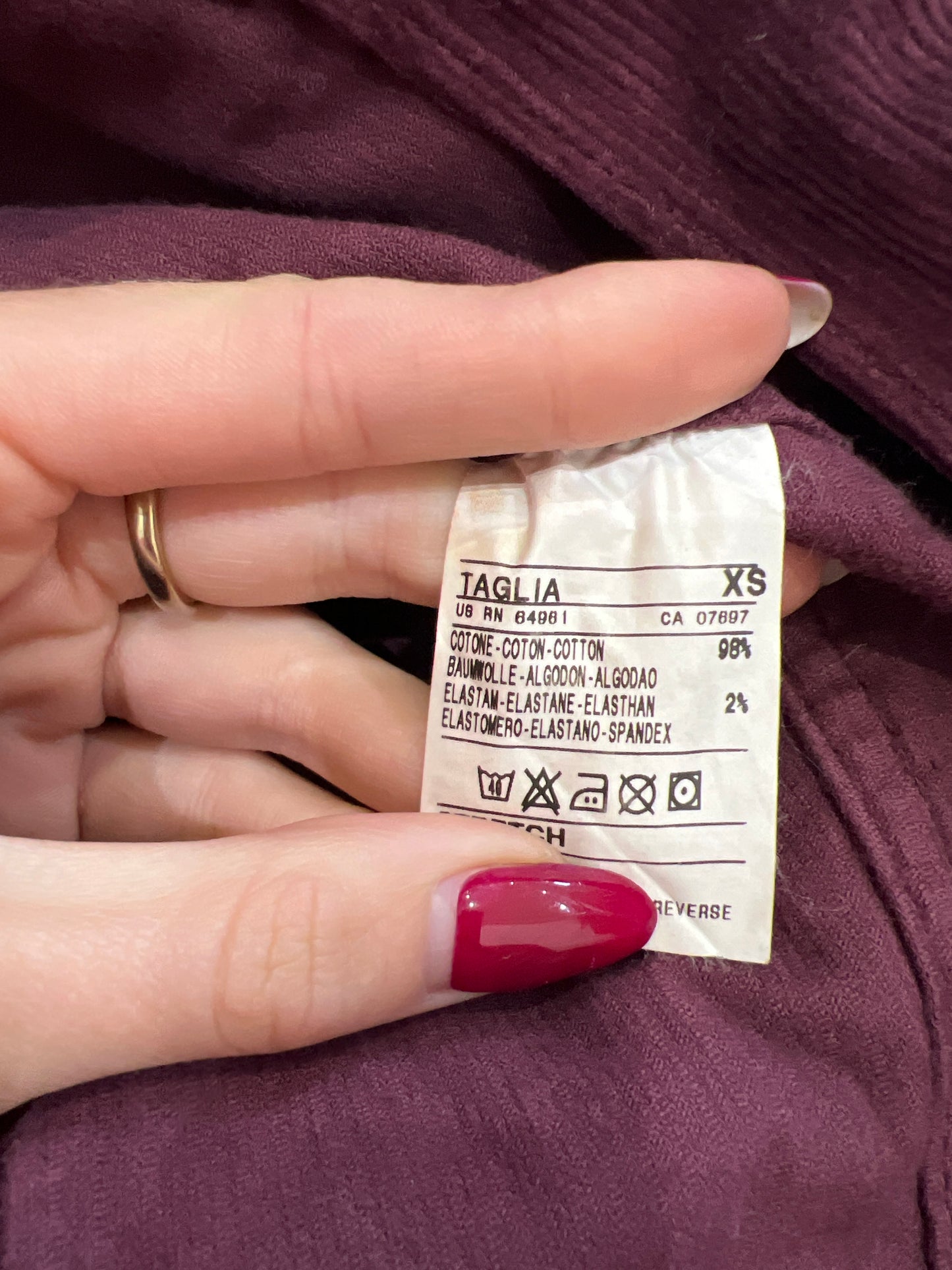 vintage edit sixteen | extra small purple corduroy cropped jacket