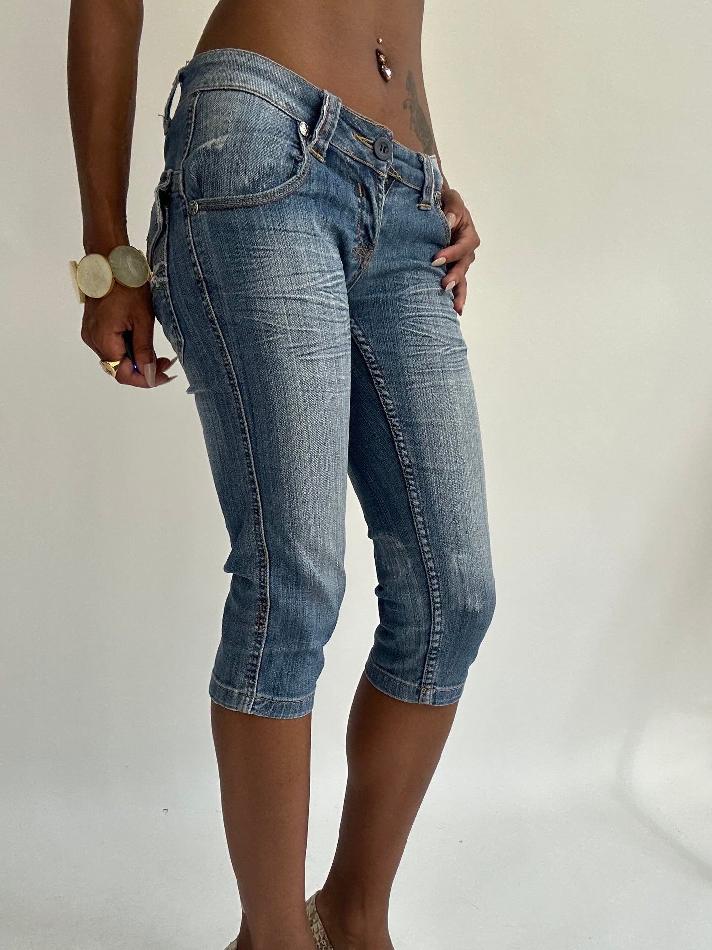 summermaxxing drop | extra small blue denim capris