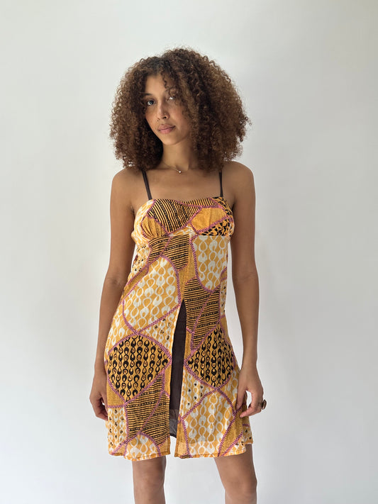 festival drop | small/medium orange patterned mini dress