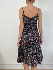 BEST PICKS | small navy and pink floral midi dress