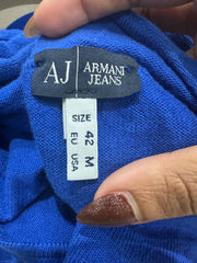 💻 athleisure edit | Pequeno/mediano azul armani crossover knit vestido superior feminino