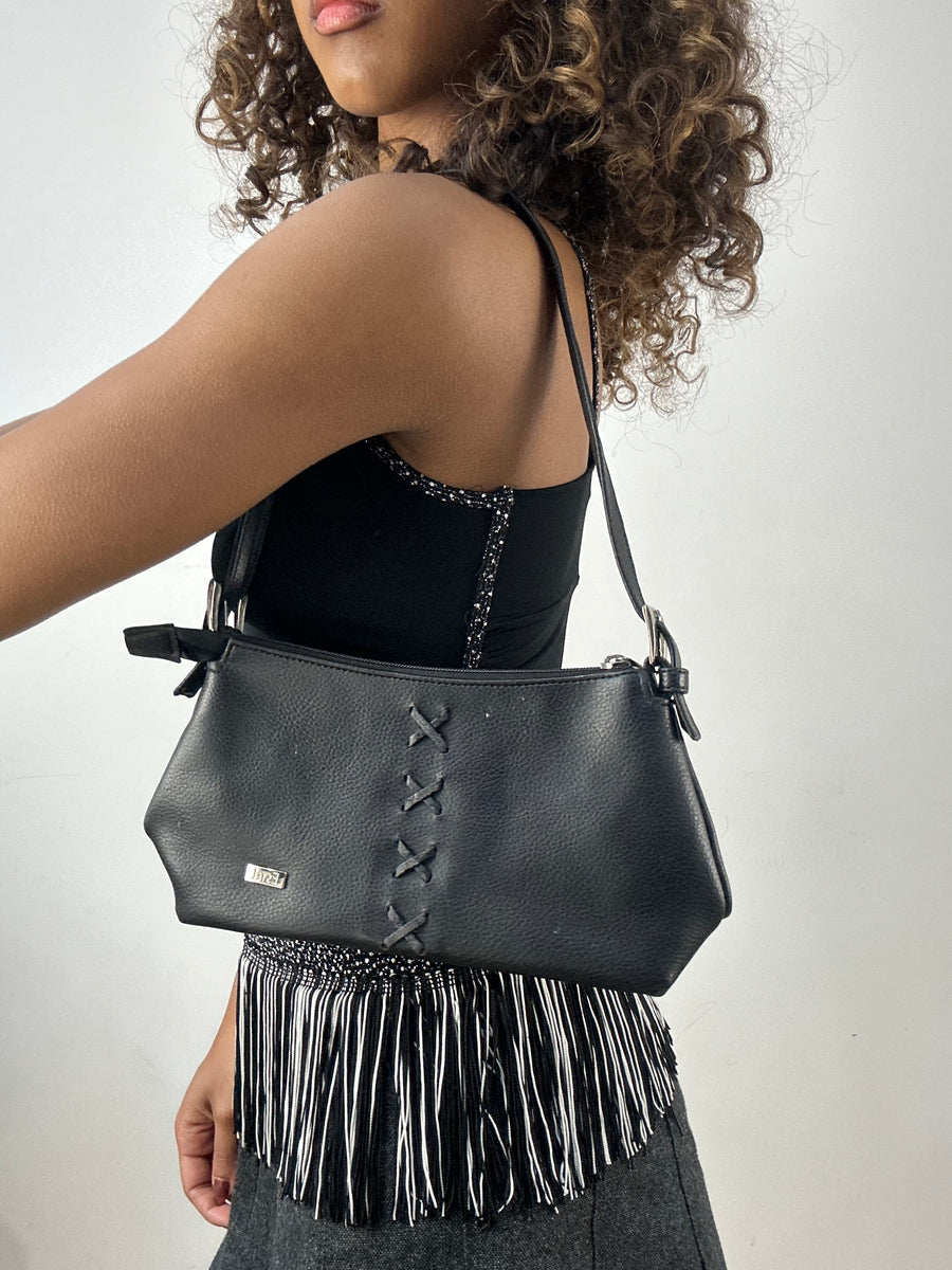 vintage edit thirty-four | black faux leather handbag
