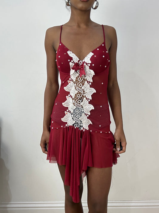 vintage edit: halloween | small red sheer babydoll mini dress