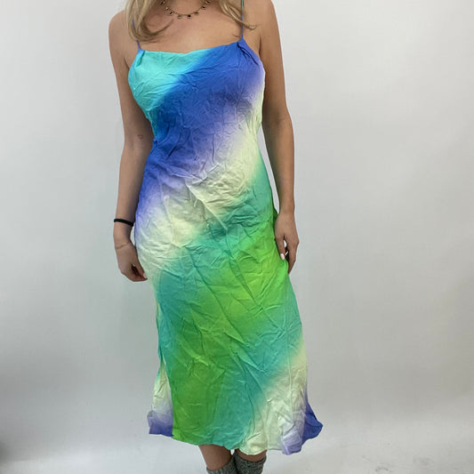 💻FUTURECORE DROP | small blue/green old label zara patterned dress